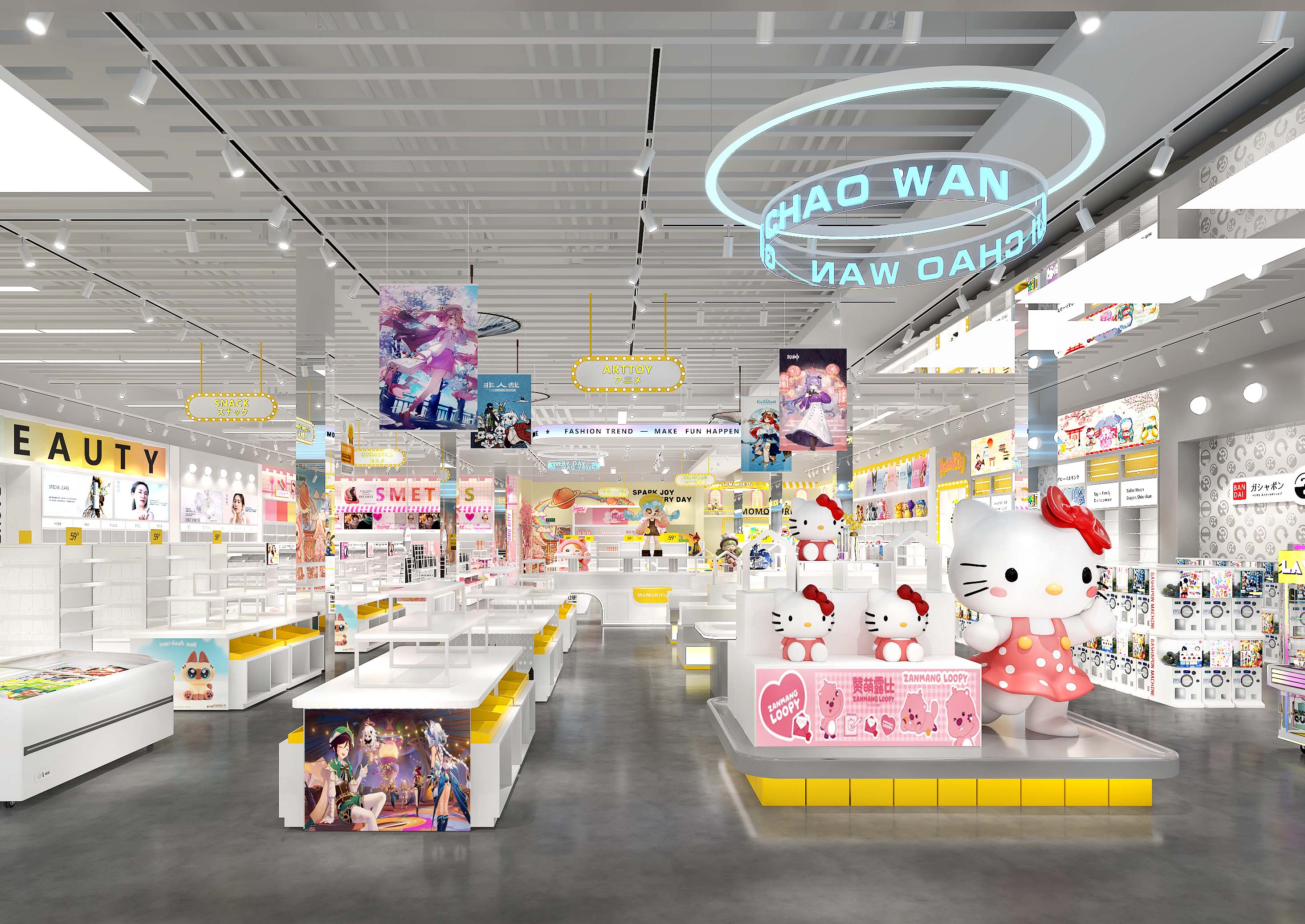 Retail store fixture project rendering for a U.S. retail store