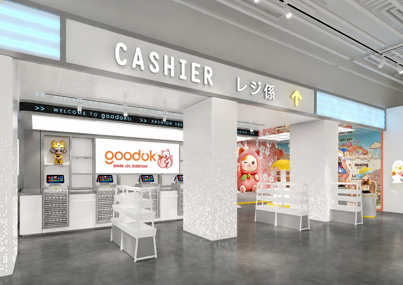 San Francisco retail store front rendering for Goodok Shopfitting project