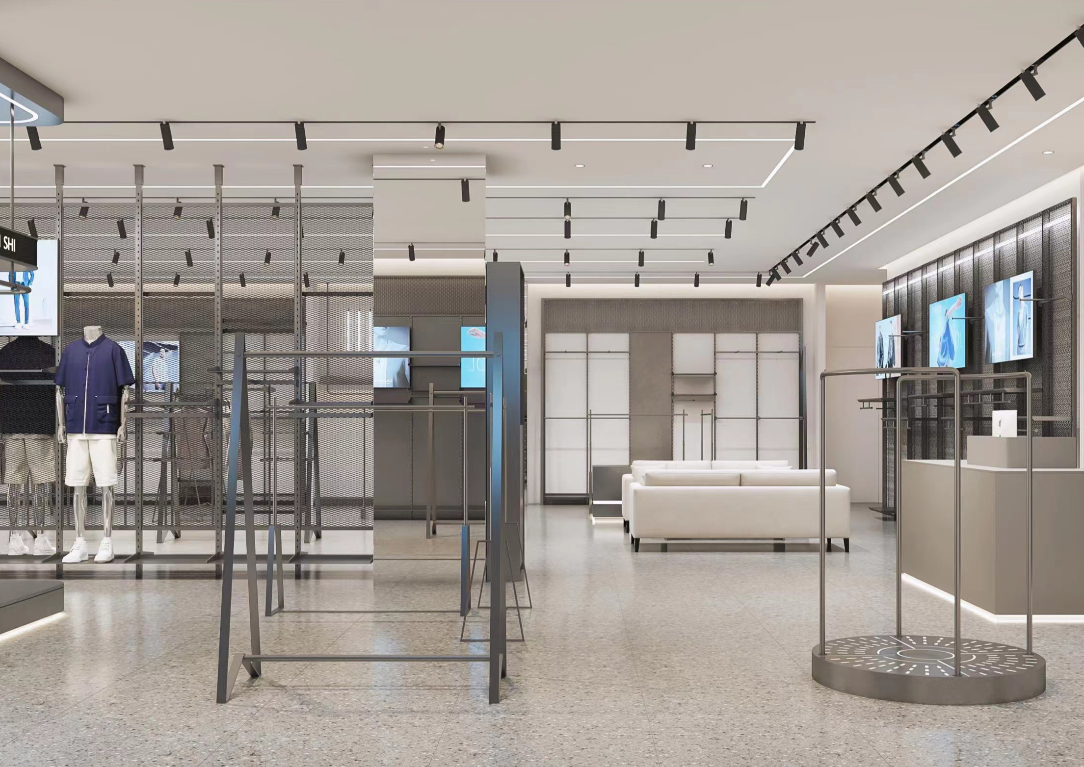 Fashion shoe and sports store fixtures