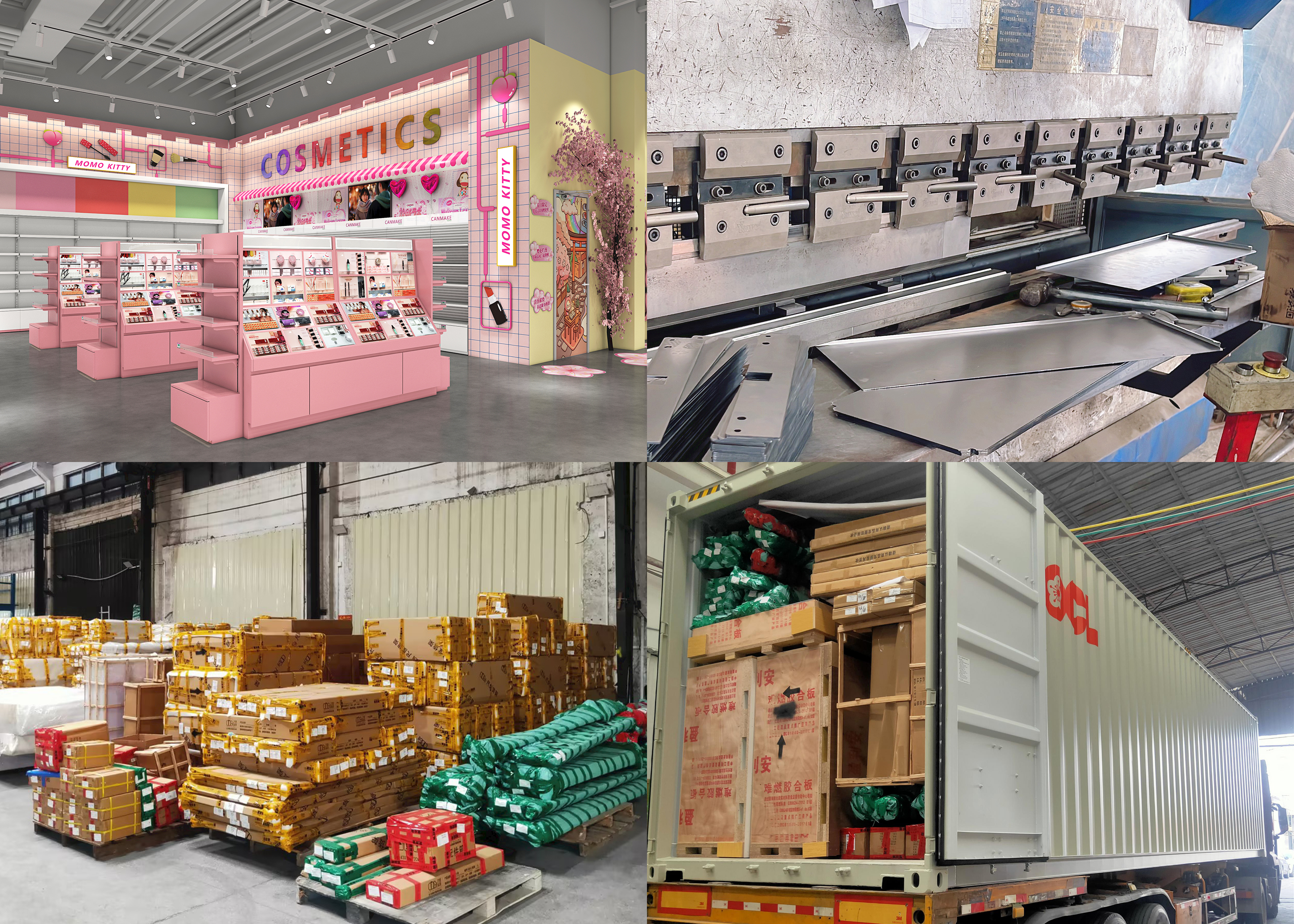Drawing production packing and shipment process for retail fixtures